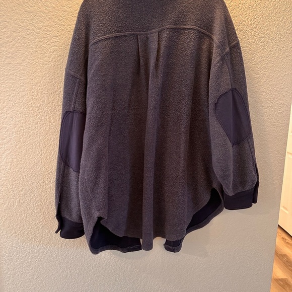 Free People Blue Long Sleeve Women’s Boho Button Up Oversized Shirt Jacket XS - Picture 6 of 12